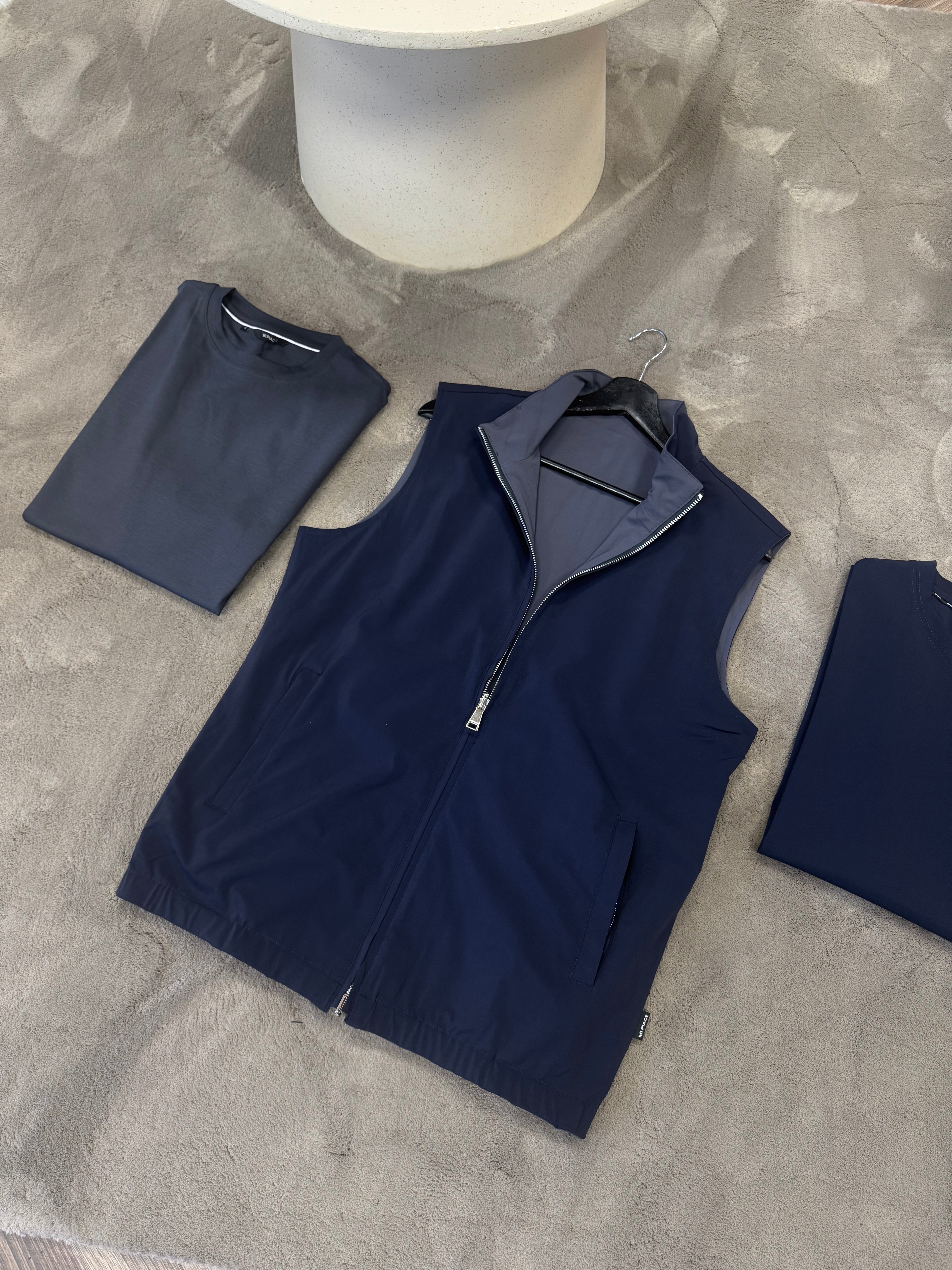 Navy/Dark Grey Reversible Tech Gilet