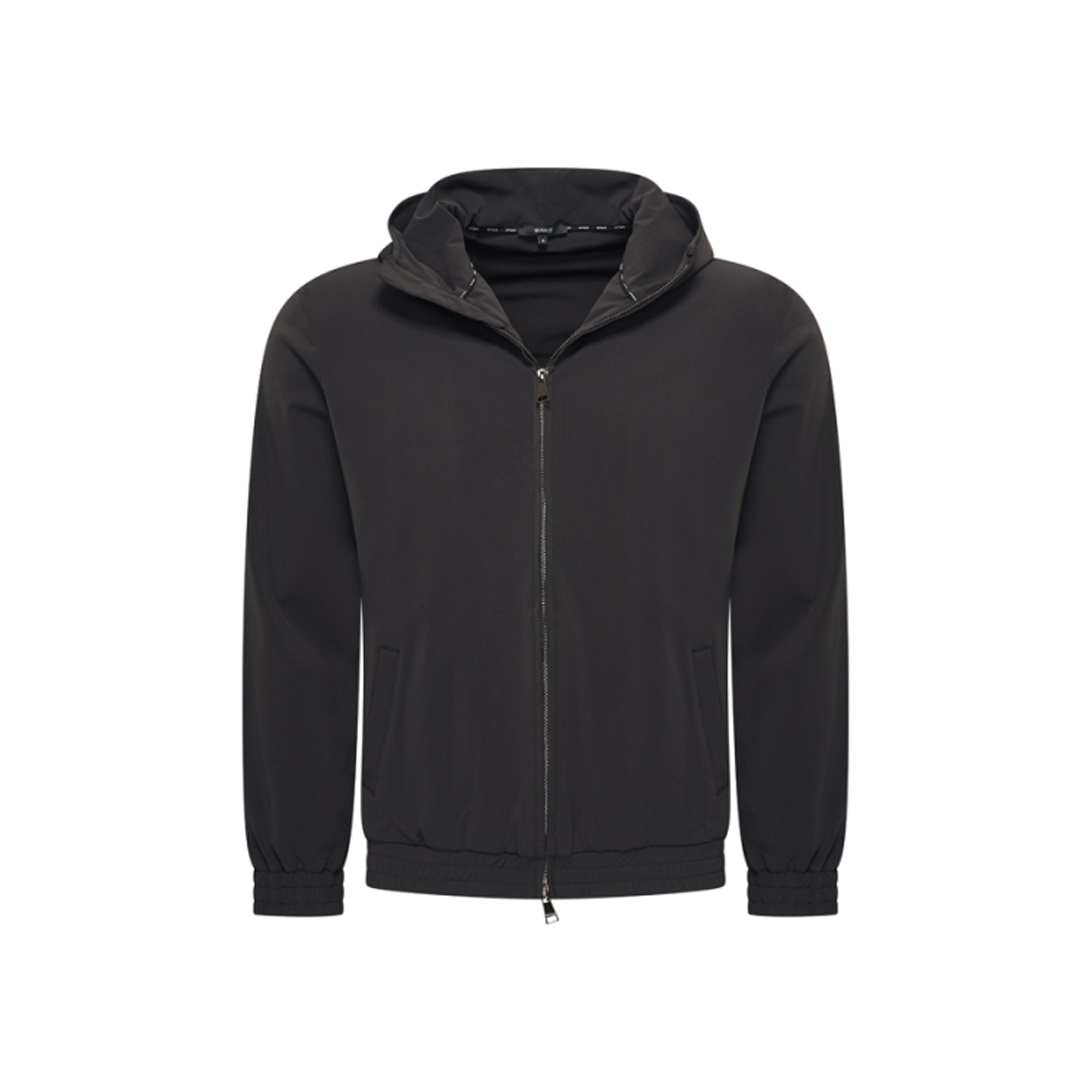 Black Hooded Tech Jacket