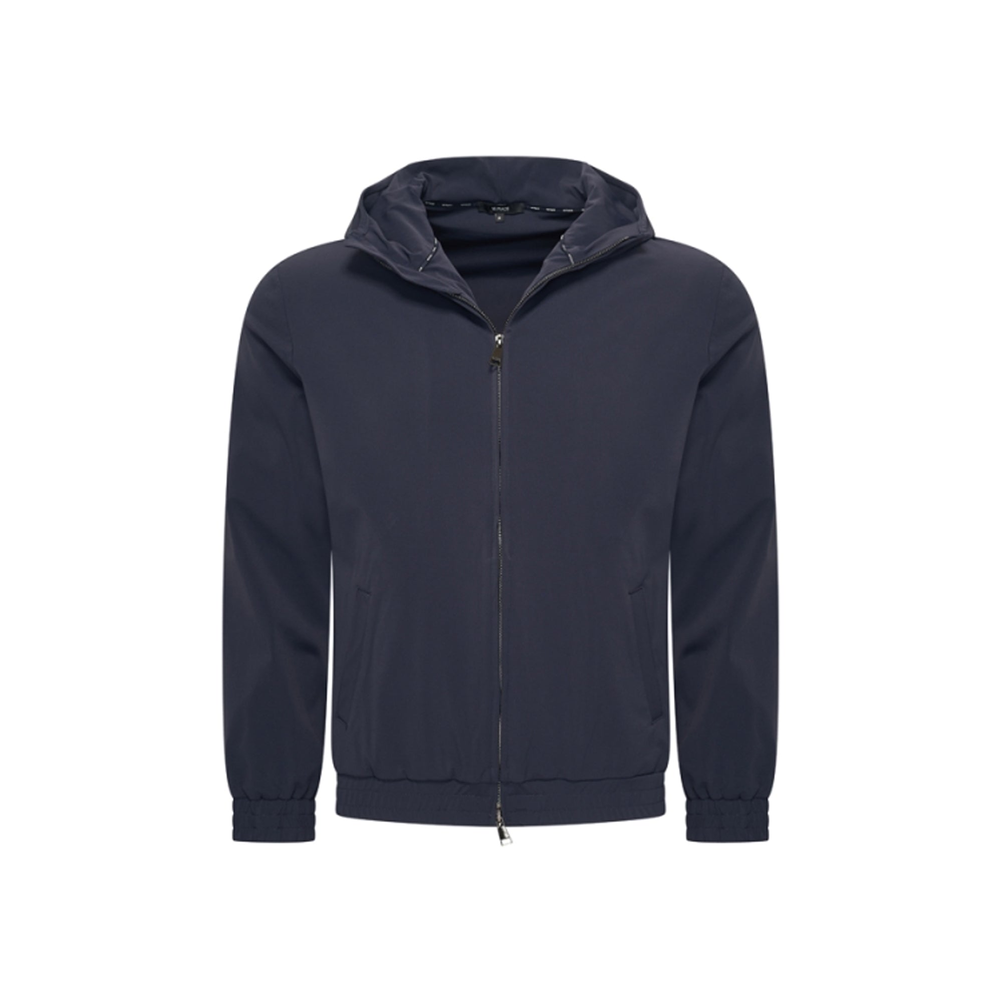 Navy Blue Hooded Tech Jacket