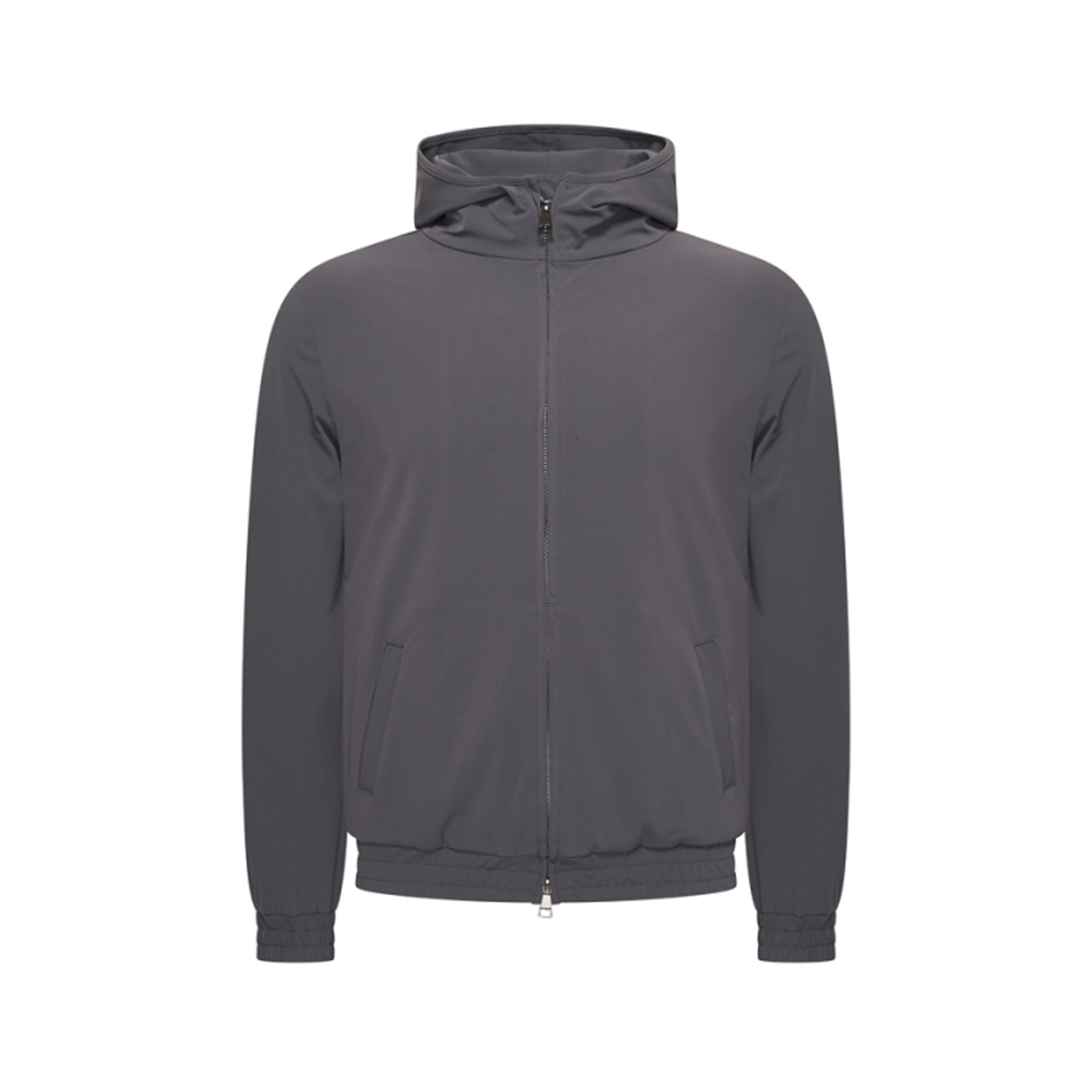 Dark Grey Hooded Tech Jacket