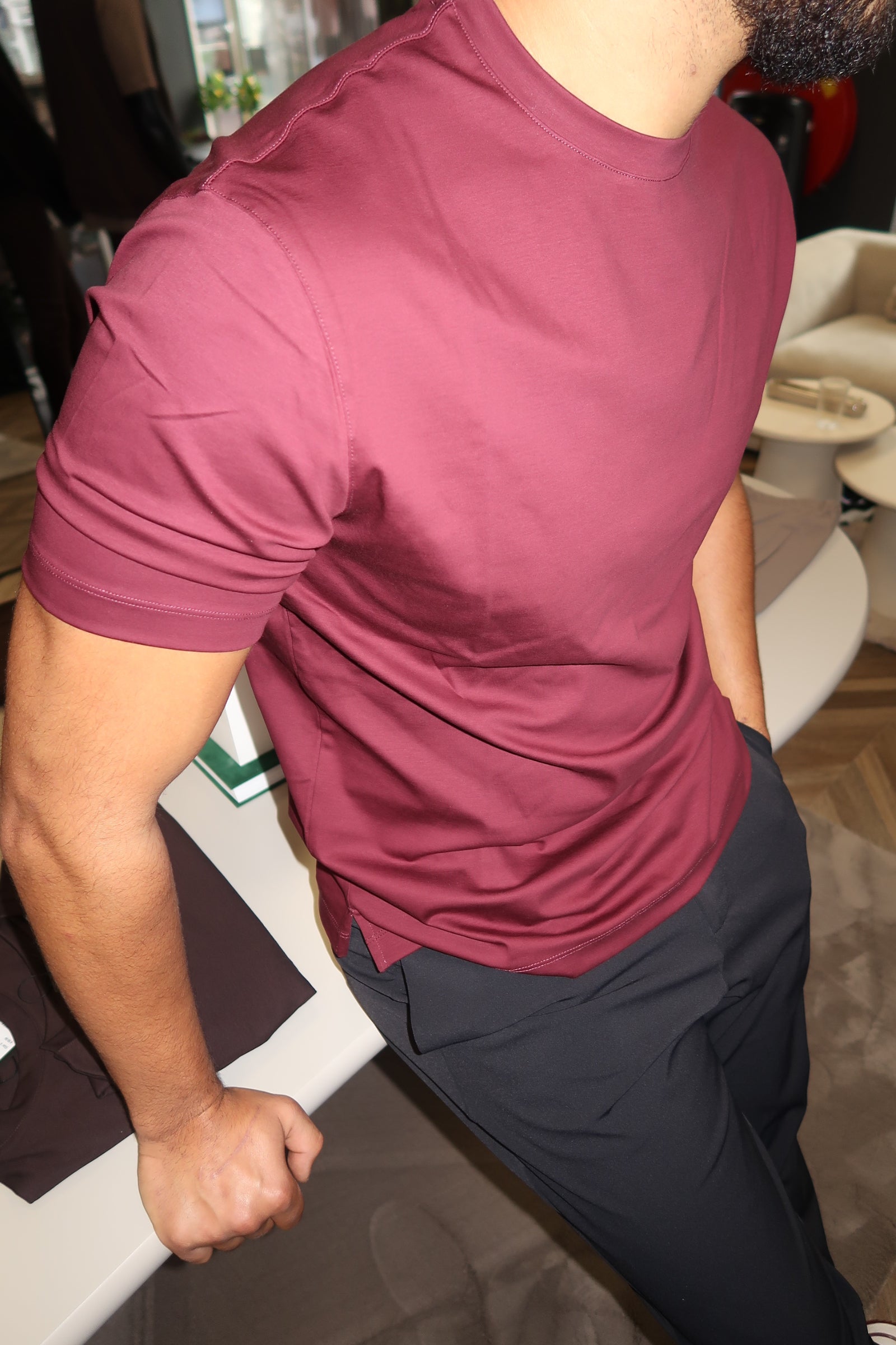 Burgundy Mercerized T-shirt