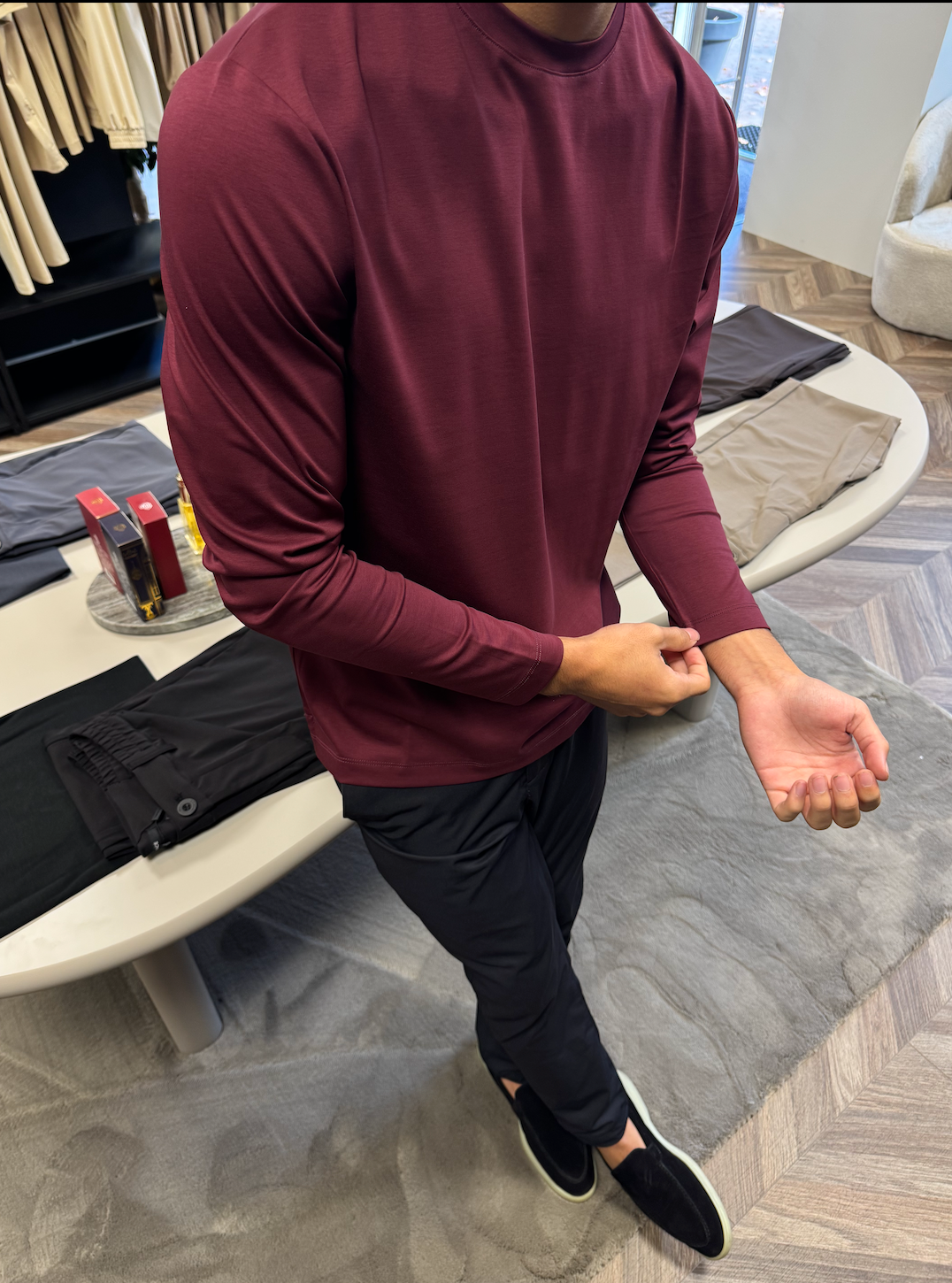 Burgundy Mercerized Longsleeve